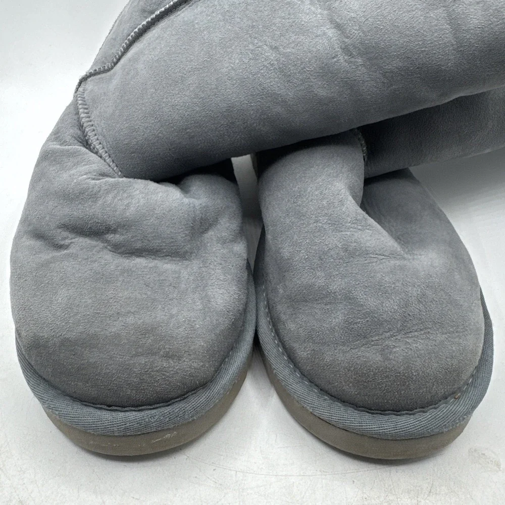Ugg Classic Tall 5815 Suede Sheepskin Lined Boots Light Blue Size Womens 8